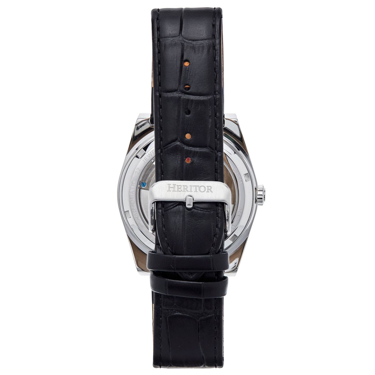 Teilskelettierte Automatik-Uhr mit Lederarmband
