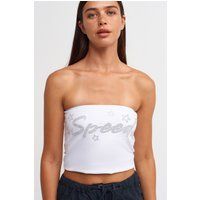 Trägerloses Tube-Top mit Strasssteinen