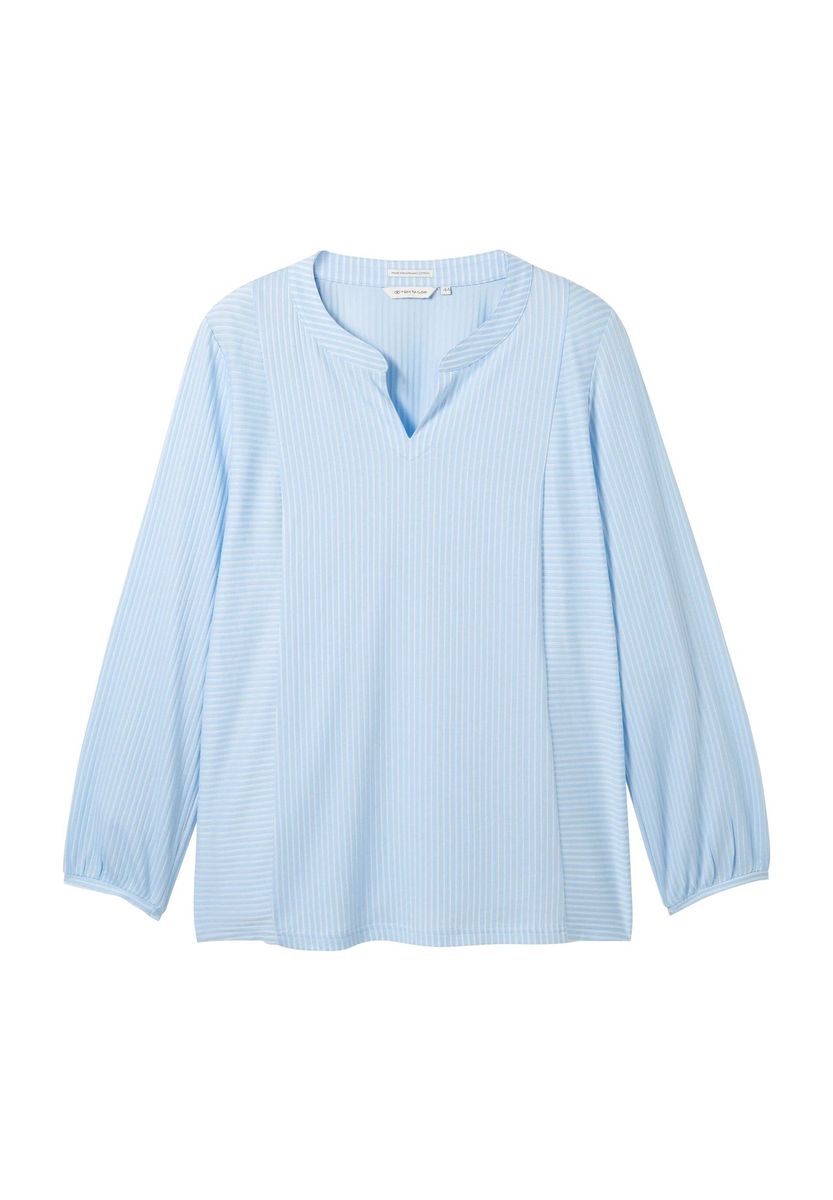 Gestreiftes Blusenshirt mit Schlitz-Ausschnitt