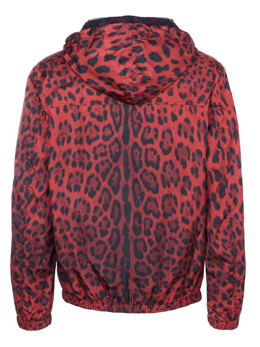 Windbreaker mit Kapuze und Leopardenmuster