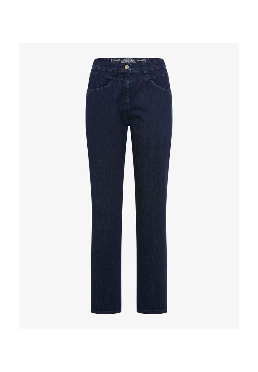 Indigo-Jeans mit hohem Bund