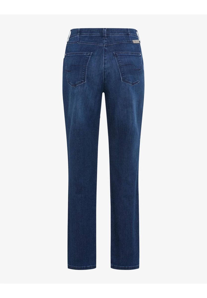 Indigo-Jeans mit hohem Bund