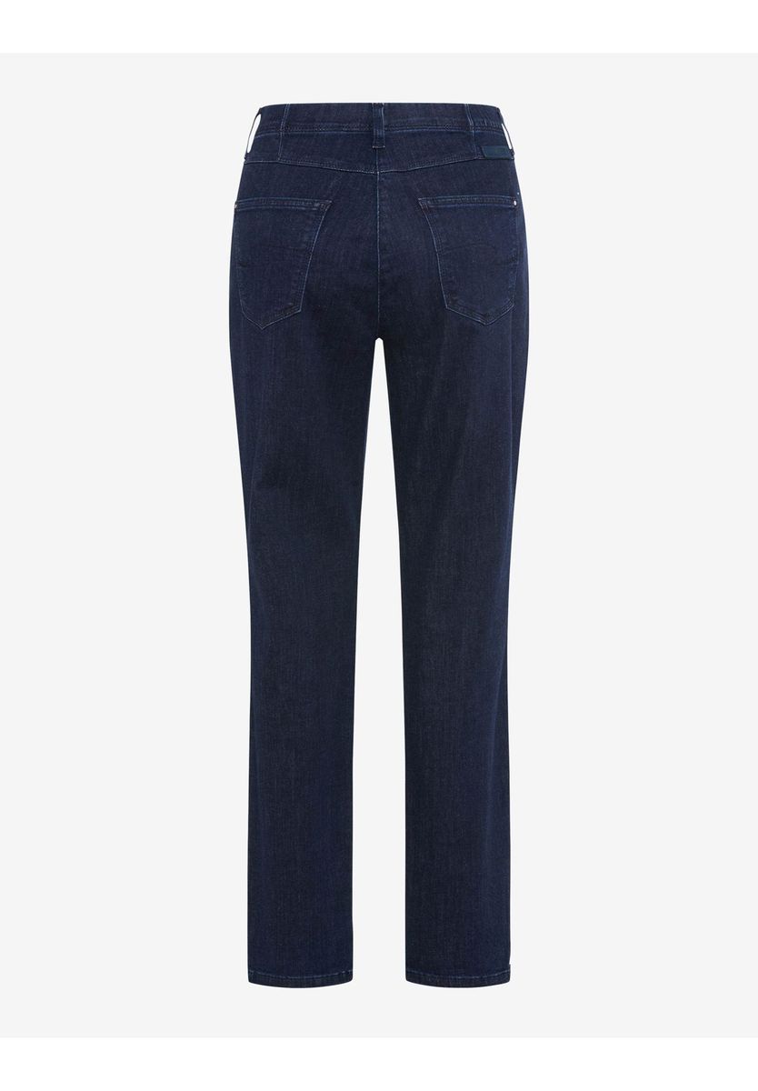 Indigo-Jeans mit hohem Bund