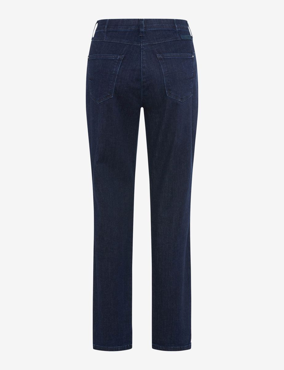 Indigo-Jeans mit hohem Bund