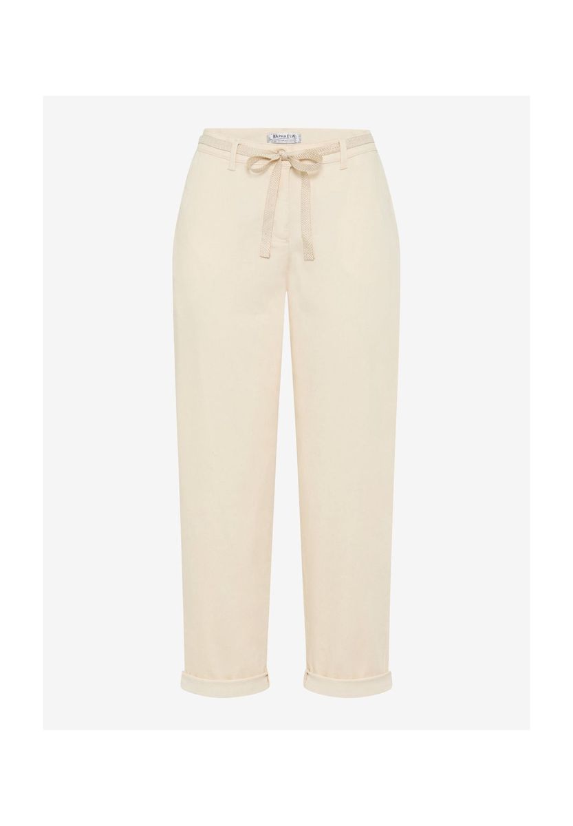 Hochtaillierte Chino-Hose aus Leinenmix