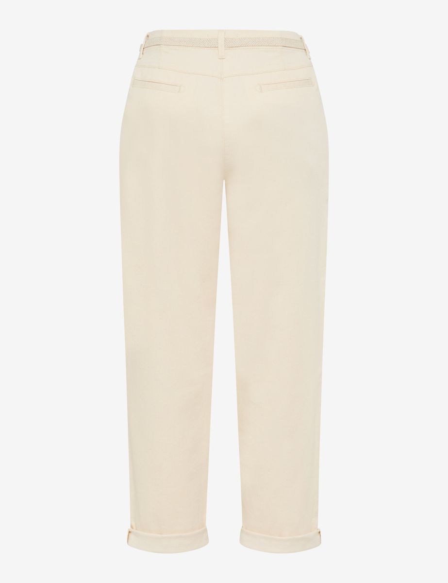 Hochtaillierte Chino-Hose aus Leinenmix