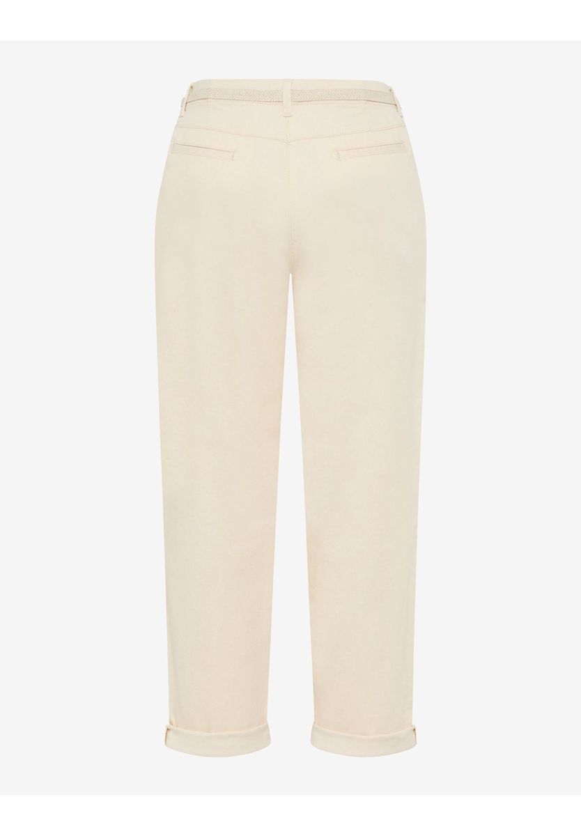 Hochtaillierte Chino-Hose aus Leinenmix