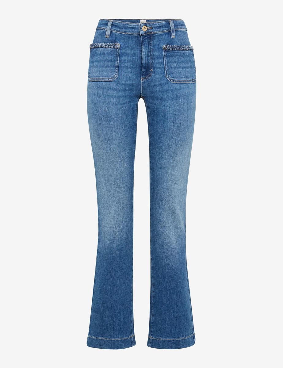 Bootcut-Jeans mit aufgesetzten Taschen
