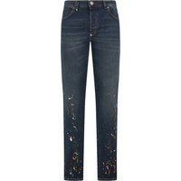Jeans mit Farbspritzern und geradem Schnitt