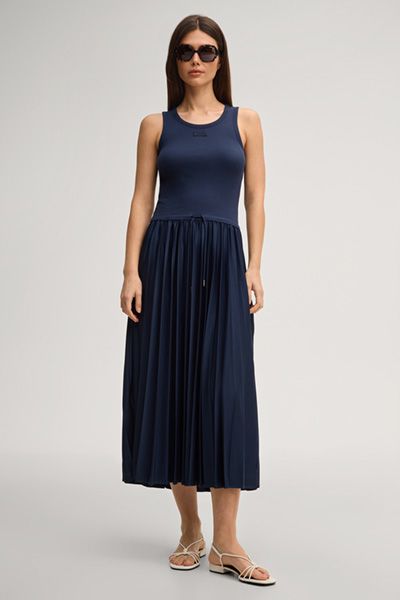 Maxikleid im Tank-Stil mit Plissee