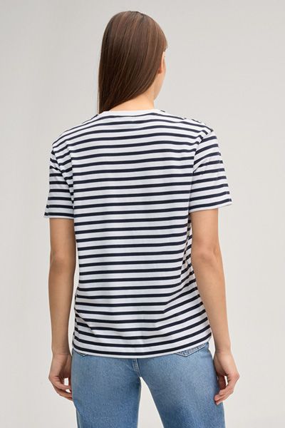 Klassisches gestreiftes Baumwoll-T-Shirt