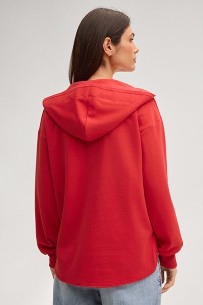 Oversize-Hoodie mit V-Ausschnitt und Logo-Bändern