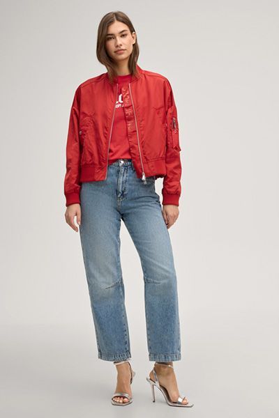 Oversize-Utility-Bomberjacke mit Ärmeltasche