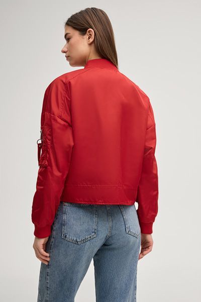 Oversize-Utility-Bomberjacke mit Ärmeltasche