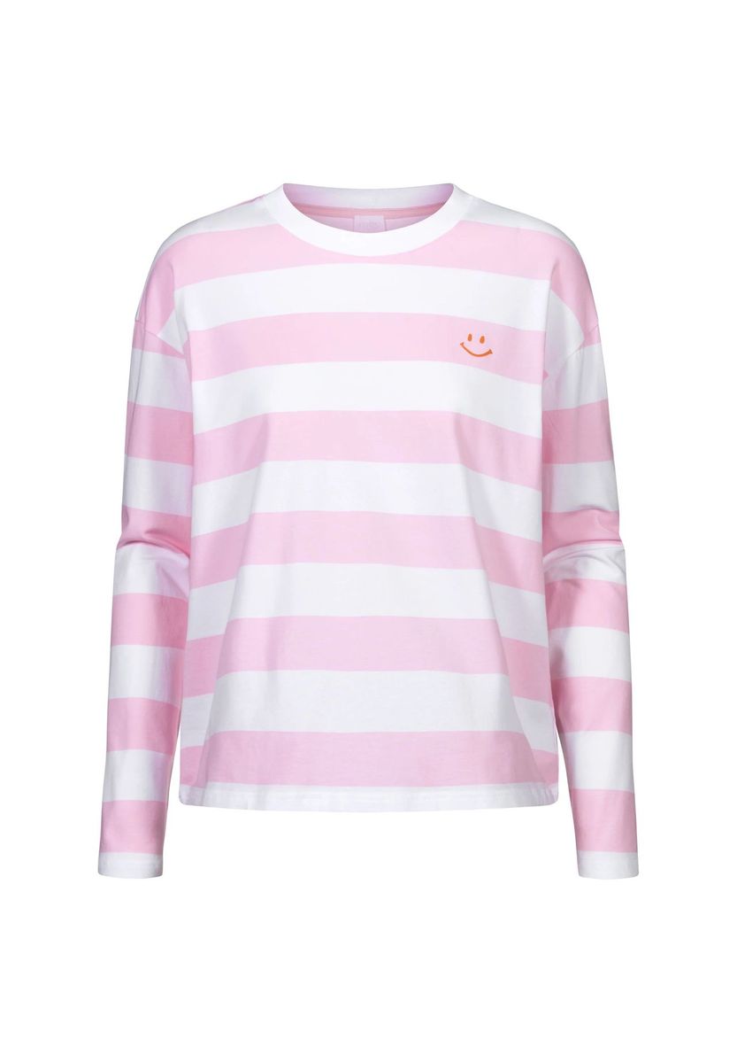 Gestreiftes Jersey-Schlafshirt mit Smiley