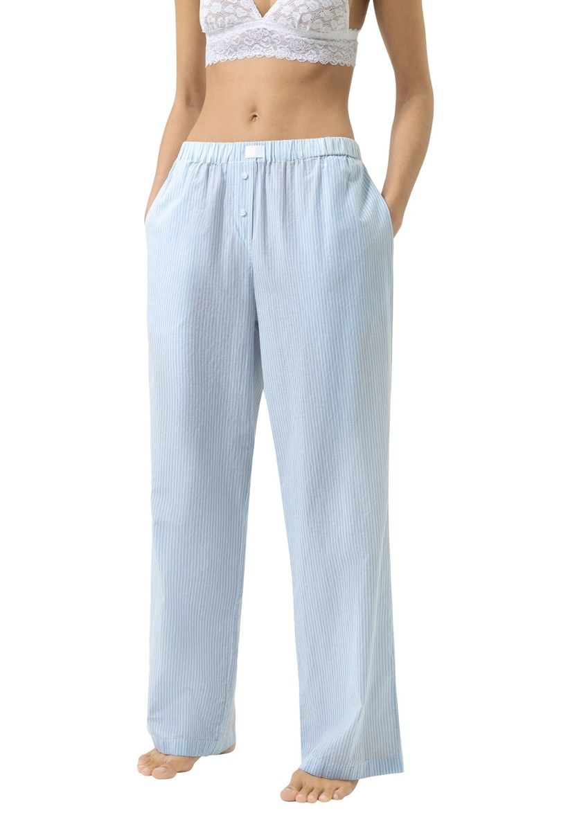 Gestreifte Pyjamahose mit geradem Bein