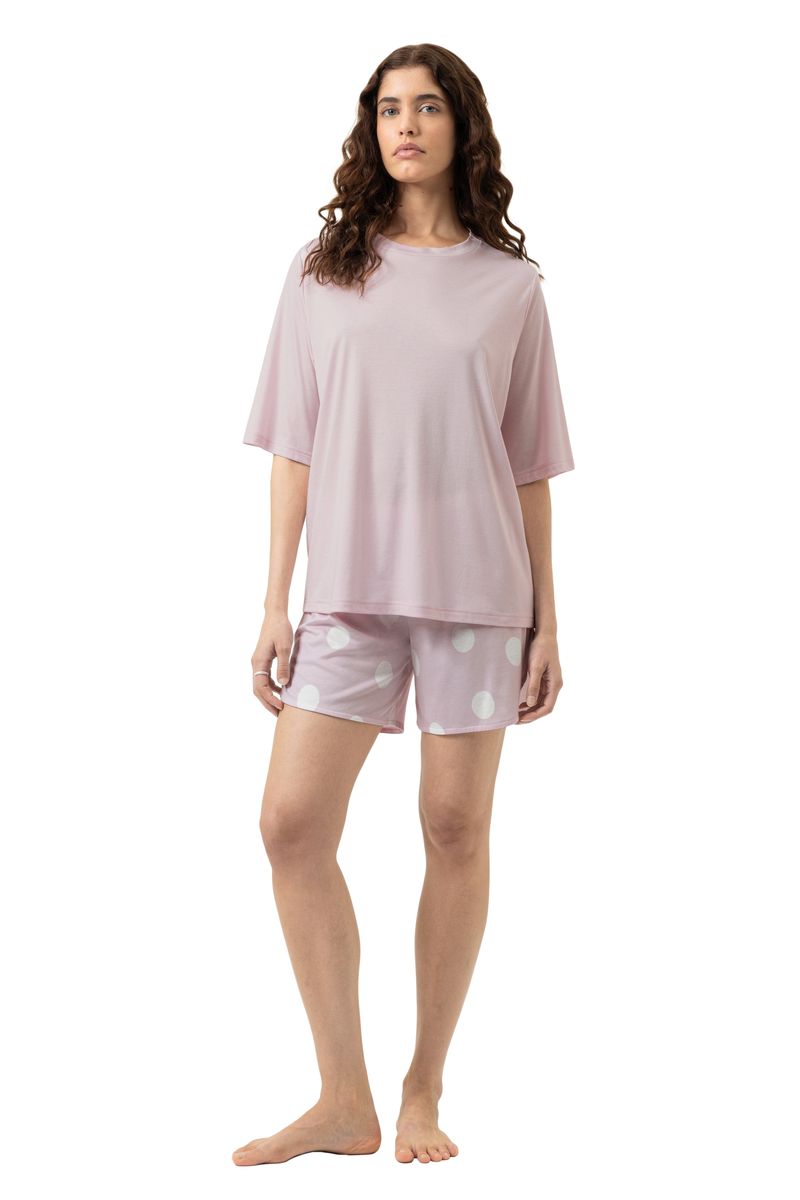 Oversize-Schlafanzug mit Polka-Dots