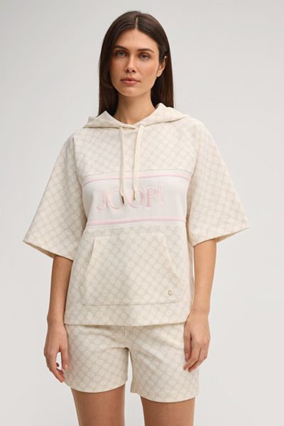 Kurzarm-Hoodie mit Kornblumen-Muster