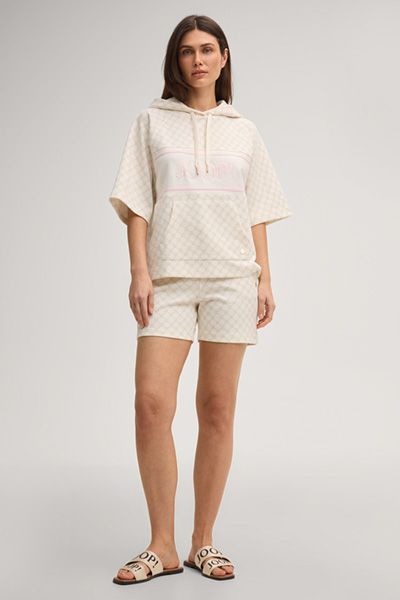 Kurzarm-Hoodie mit Kornblumen-Muster