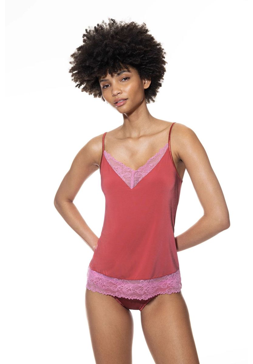 Camisole-Top mit Spitzenbesatz