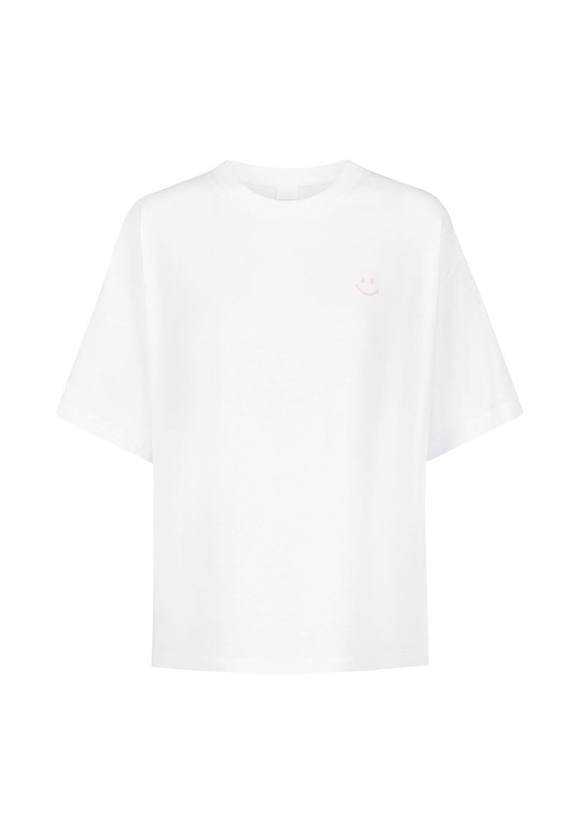Oversized Baumwoll-T-Shirt mit Smiley