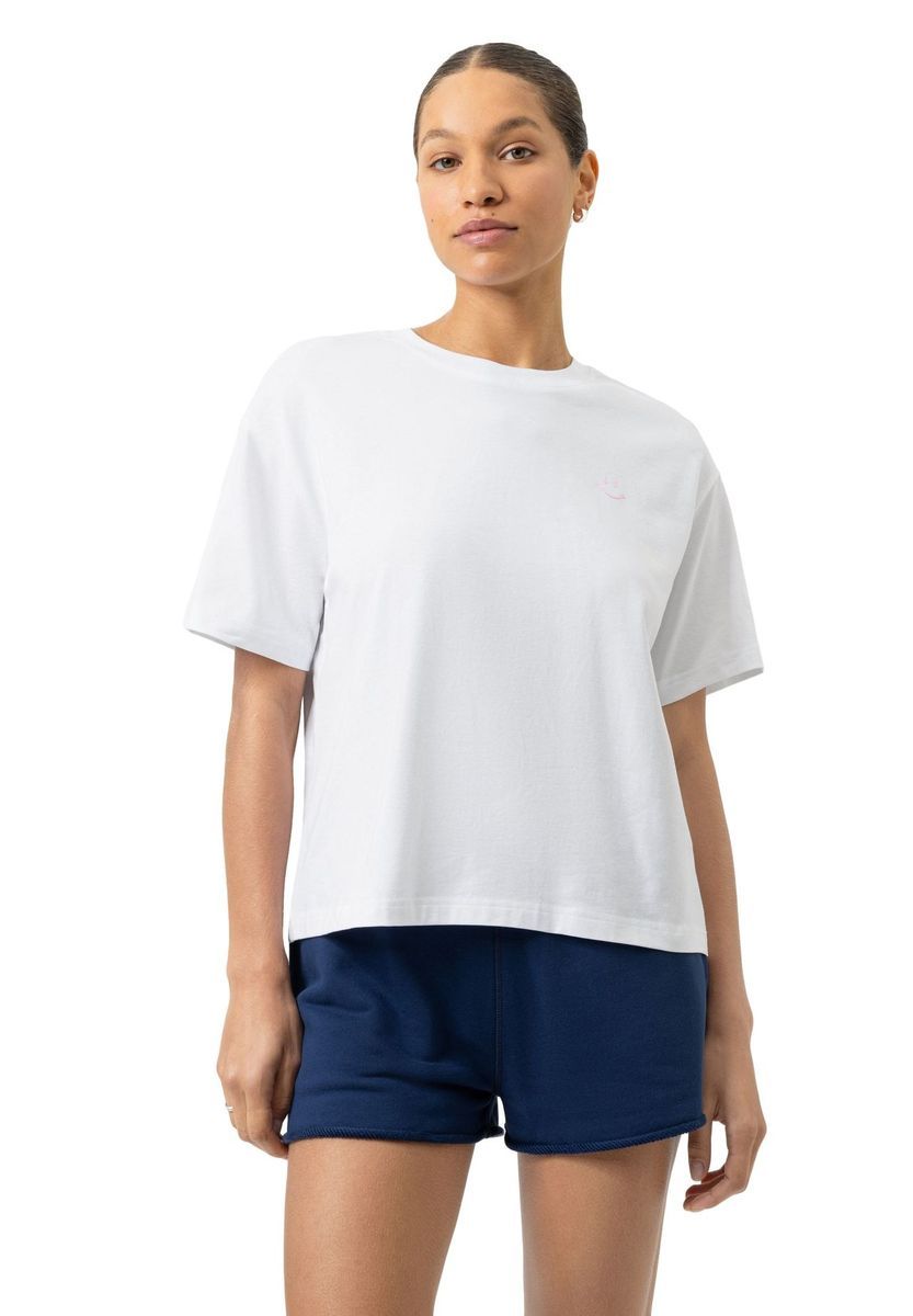Oversized Baumwoll-T-Shirt mit Smiley