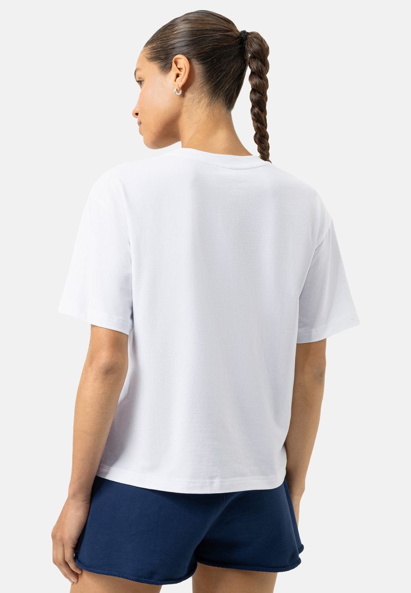 Oversized Baumwoll-T-Shirt mit Smiley