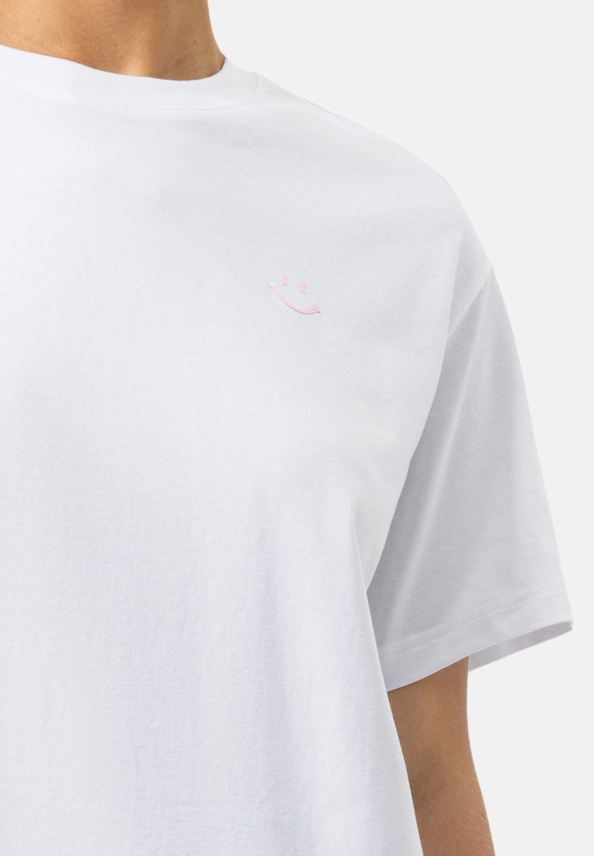 Oversized Baumwoll-T-Shirt mit Smiley