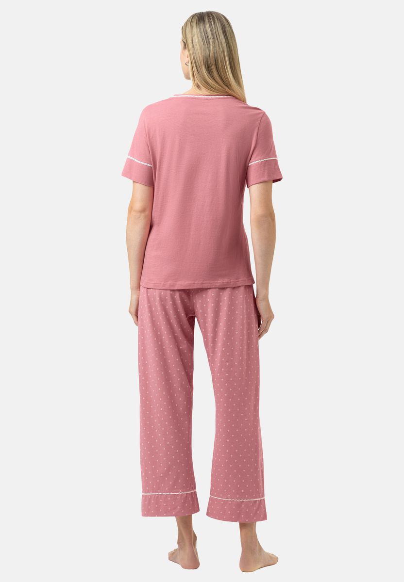 Kurzarm-Pyjama-Set mit Paspelierung