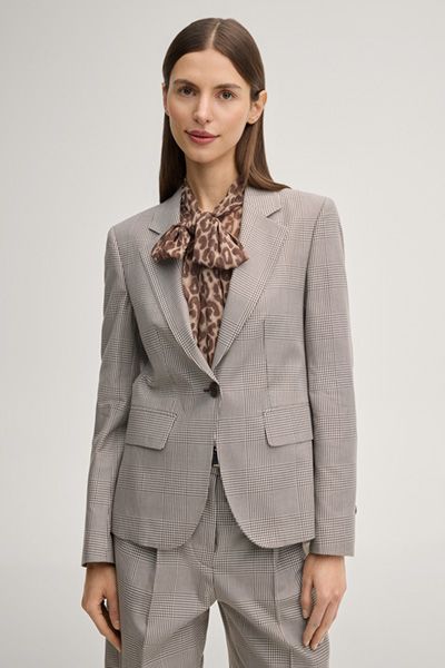 Einknopf-Blazer mit Glencheck-Muster