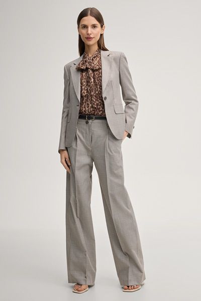 Einknopf-Blazer mit Glencheck-Muster