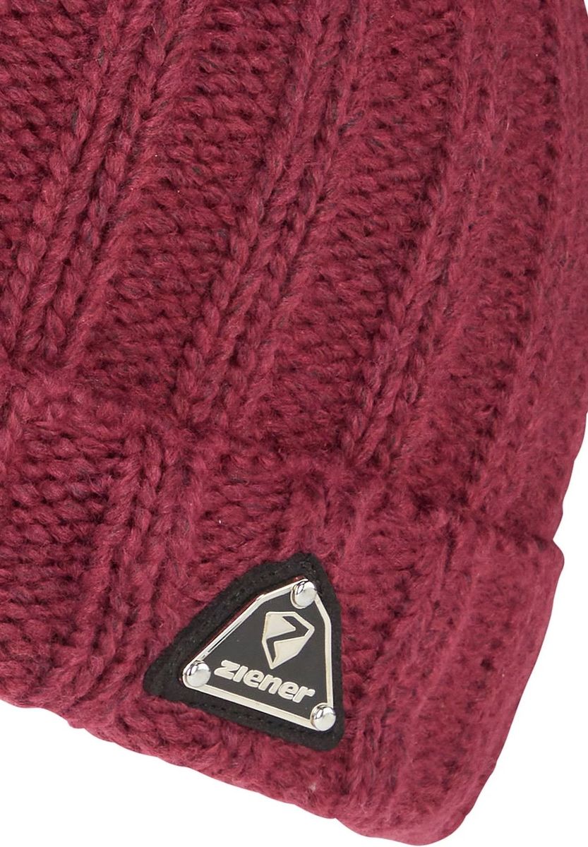 Gerippte Strickbeanie mit Umschlag