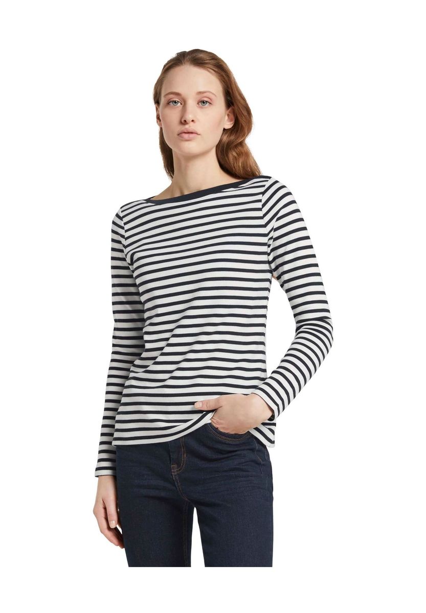 Gestreiftes Langarmshirt aus Bio-Baumwolle