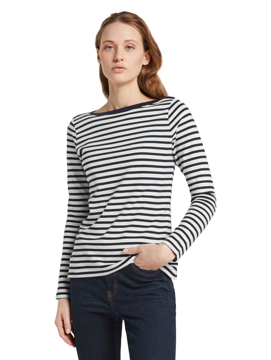 Gestreiftes Langarmshirt aus Bio-Baumwolle