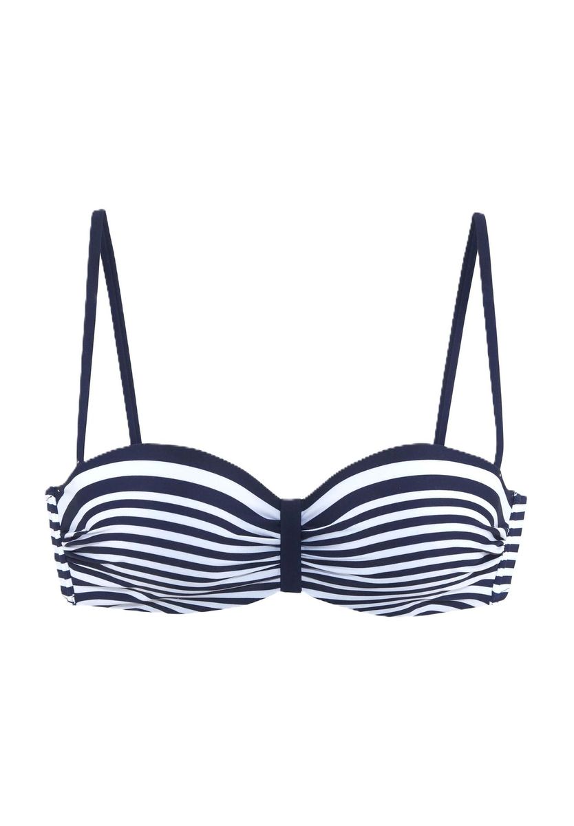 Gestreiftes Bandeau-Bikini-Oberteil