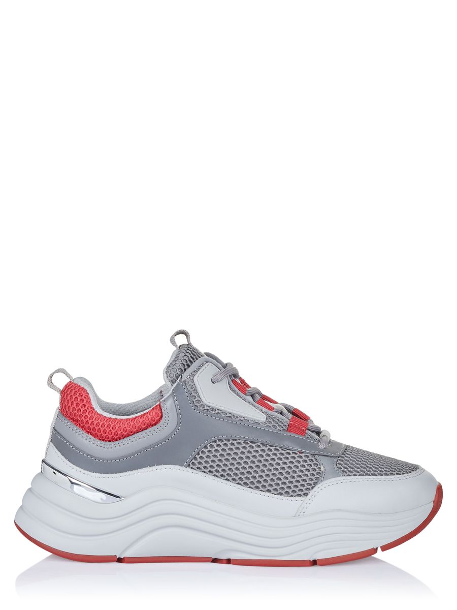Klobige Mesh- und Leder-Sneaker