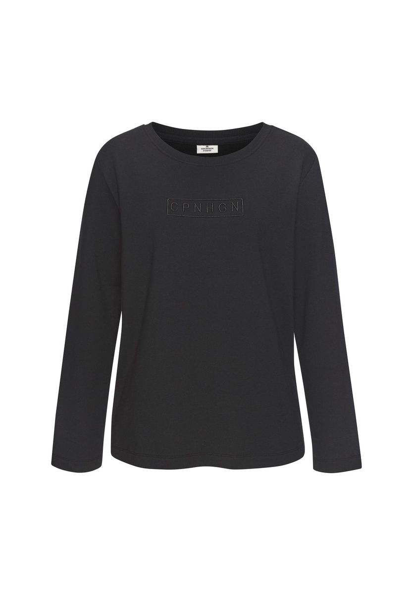 Minimalistisches Langarm-Logo-Shirt