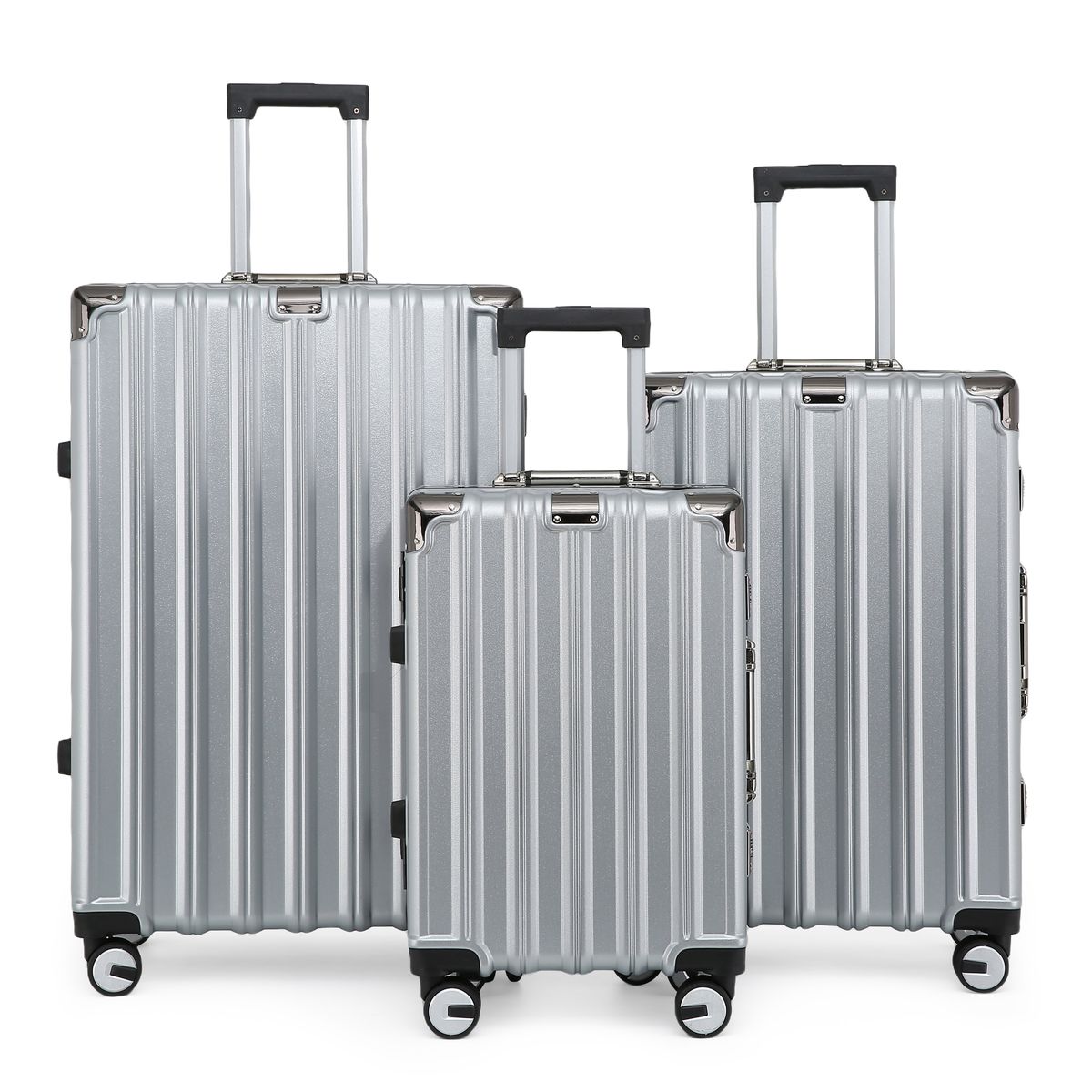 Robuster gerippter Metallic Hartschalenkoffer