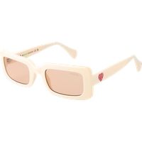 Rechteckige Sonnenbrille mit dickem Rahmen und Herz