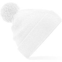 Klassische gerippte Beanie mit Bommel