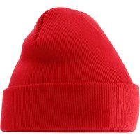 Rippstrick-Beanie mit Umschlag