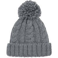 Beanie mit Zopfmuster und Bommel