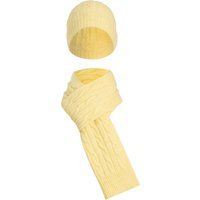 Zopfstrick-Set aus Mütze und Schal