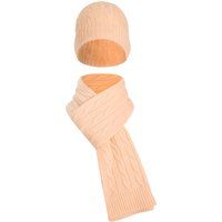 Zopfstrick-Set aus Mütze und Schal