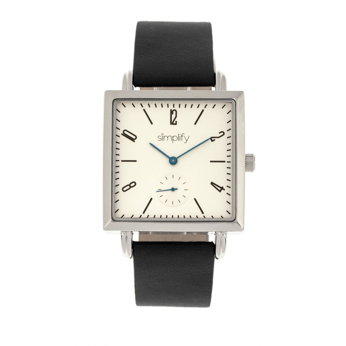 Minimalistische Quadratische Lederarmbanduhr