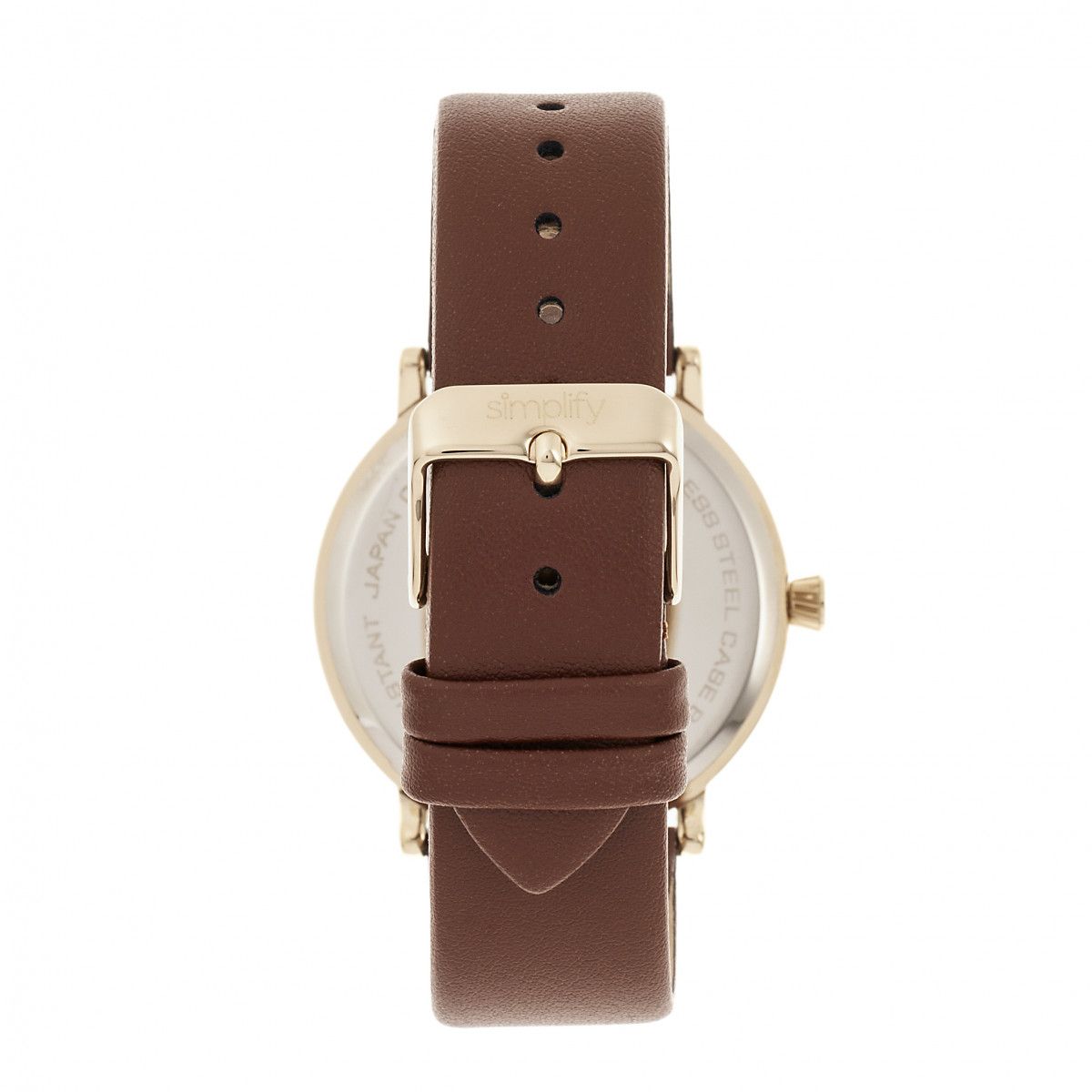 Minimalistische Quarzuhr mit Lederarmband
