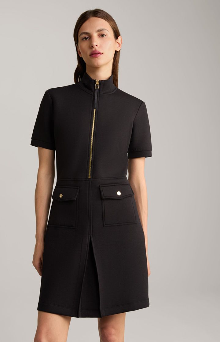 Kurzärmeliges Scuba-Kleid mit Reißverschluss