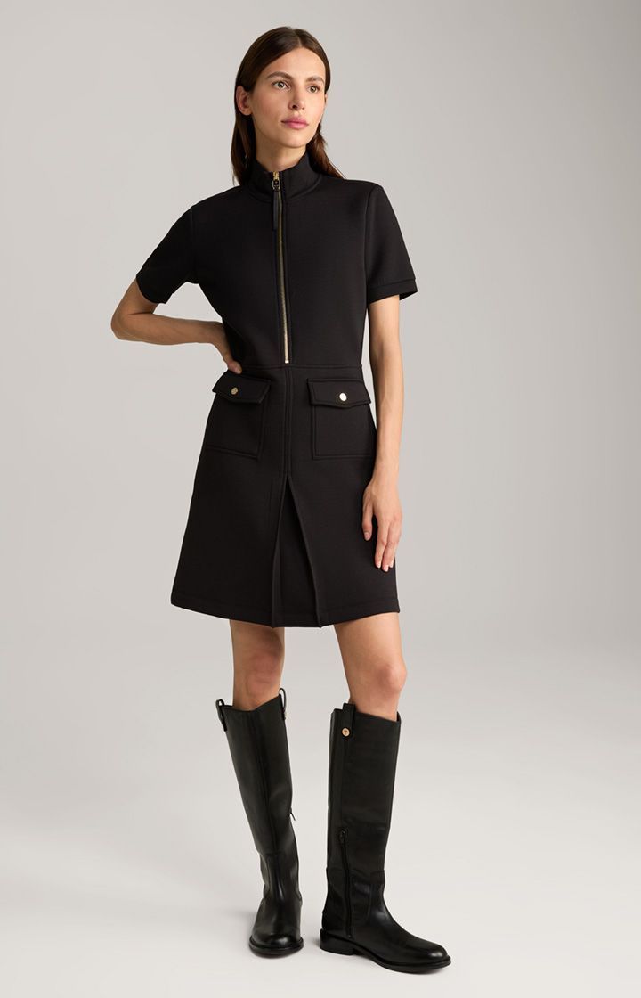 Kurzärmeliges Scuba-Kleid mit Reißverschluss