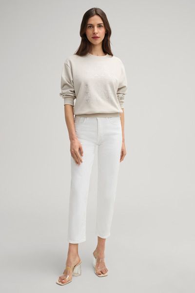 Hochgeschnittene Tapered 7/8 Jeans