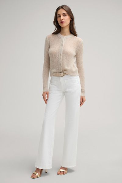 High-Waist Weitbein-Jeans mit Taschen